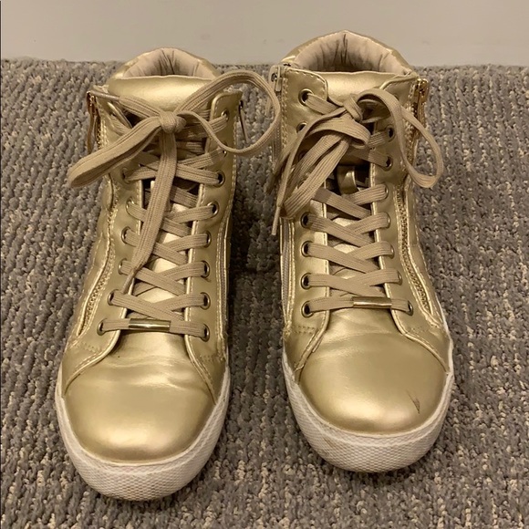 Wanted Gold High Top Sneakers - Picture 3 of 6